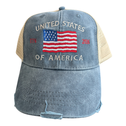 American Flag Distressed Hat