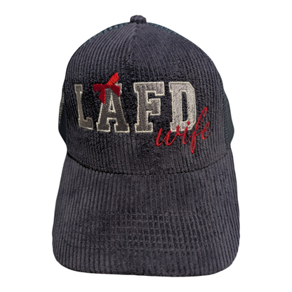 LAFD wife corduroy trucker hat